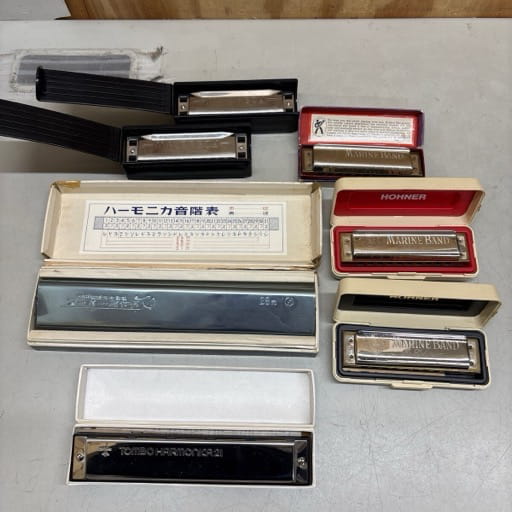 ハーモニカ TOMBOHARMONICA21 スーパー・ミヤタ 他 楽器 音楽 7点セット ケース付き