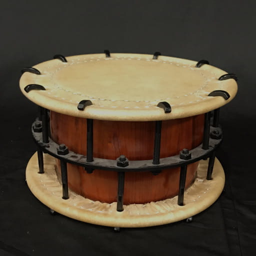 締太鼓 太鼓 和太鼓 和楽器 打楽器 伝統楽器 直径約36.5cm 厚み約18.5cm ケース付き